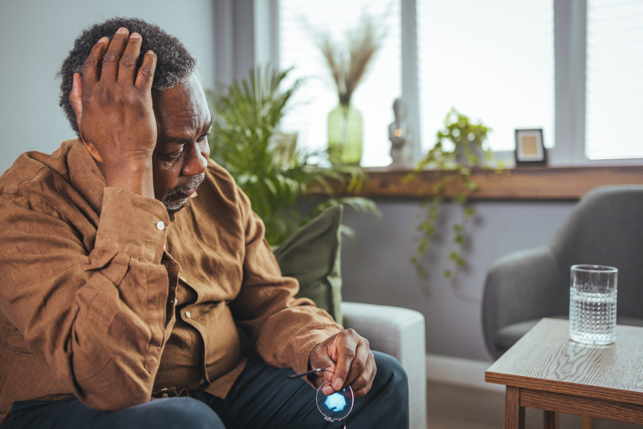 Man suffering from headache pain